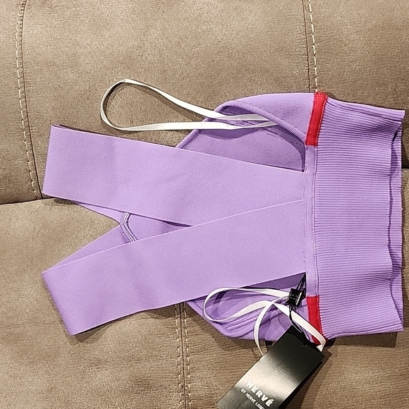 Herve Leger Purple Crop Top NWT - Picture 3 of 7